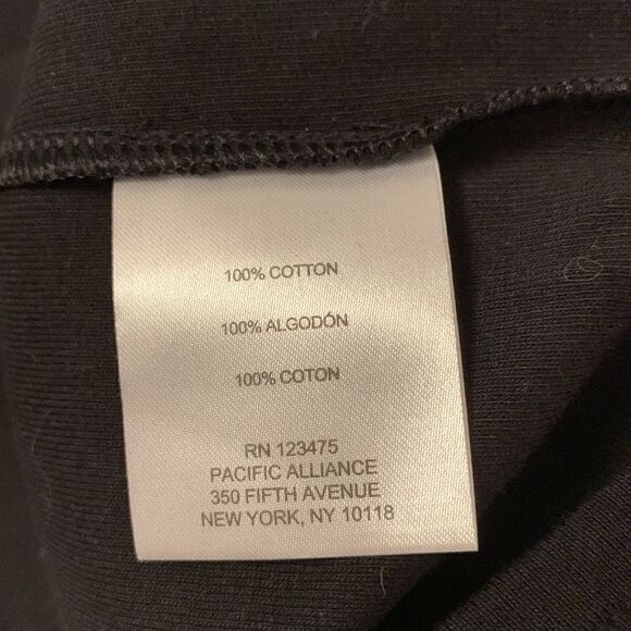 Ellen Tracy Black Cotton Knit 3/4 Sleeve Keyhole Neck Top Blouse Size L - Picture 9 of 9